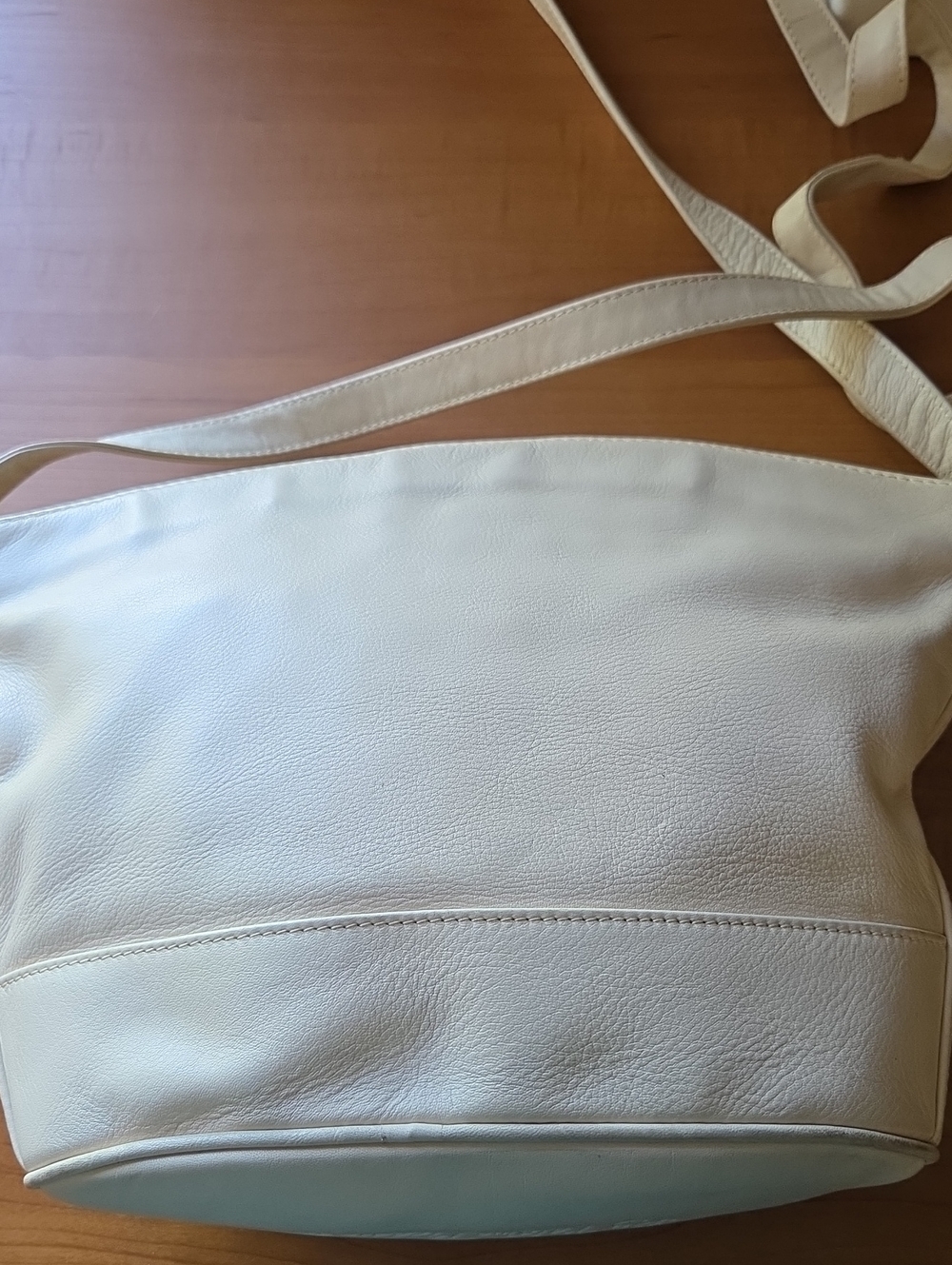 Paloma Picasso Cream Leather Crossbody Bag with Gold X Hardware - Picture 6 of 13